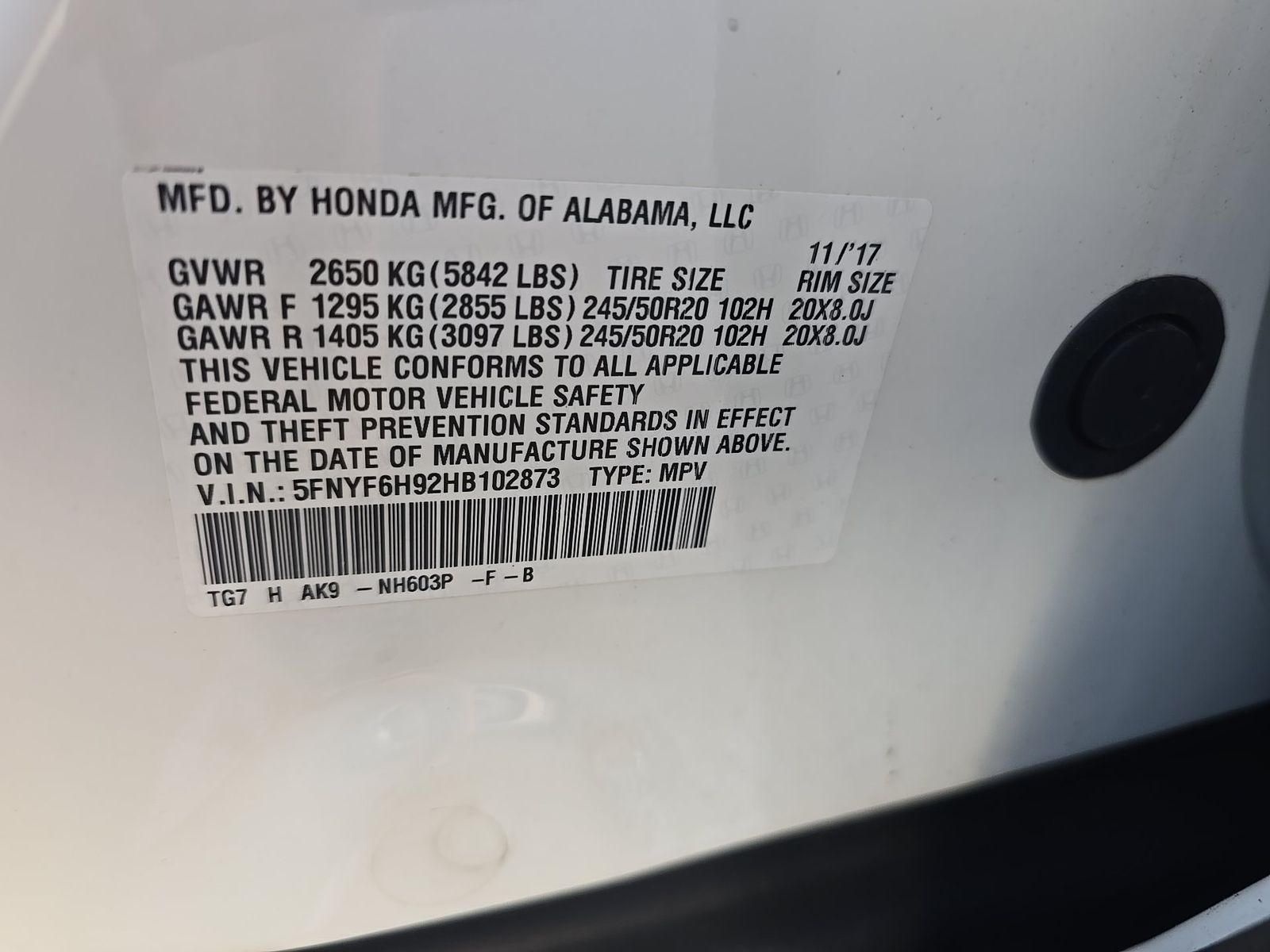 2017 Honda Pilot Touring AWD