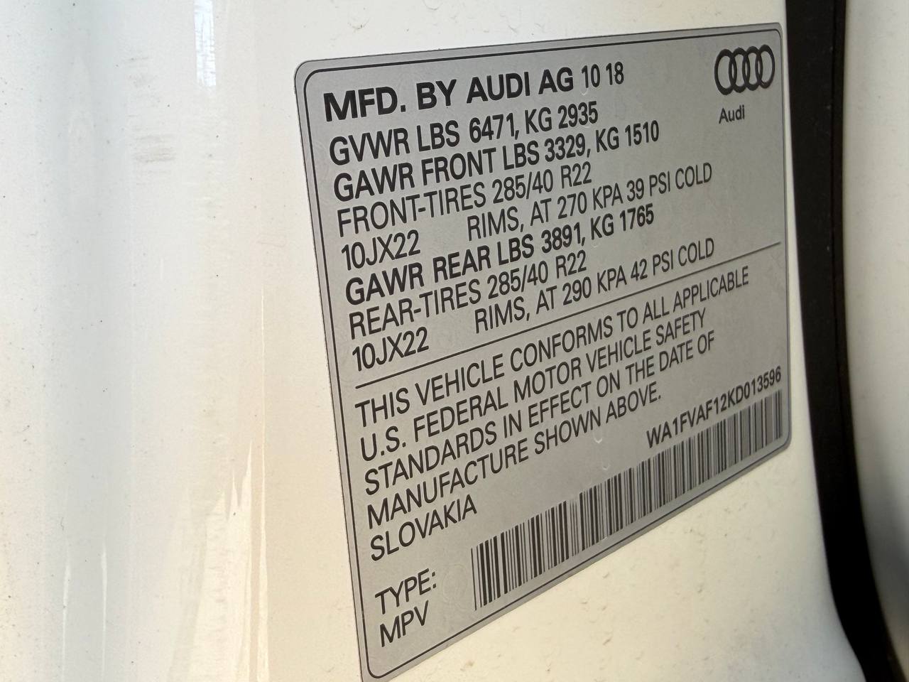 2019 Audi Q8 Prestige AWD