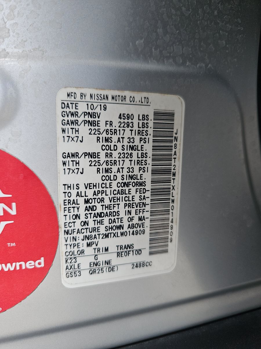 2020 Nissan Rogue SV FWD