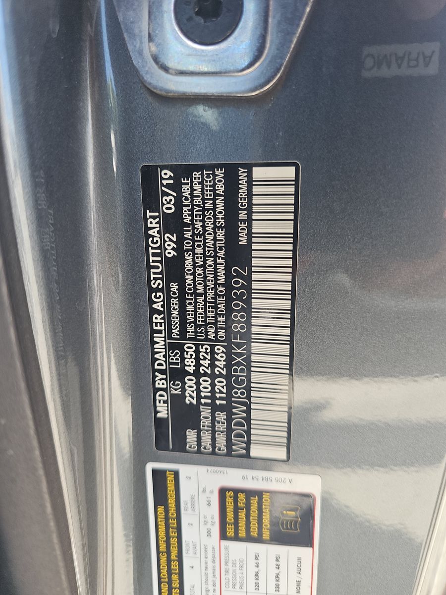 2019 Mercedes-Benz C-Class AMG C 63 RWD