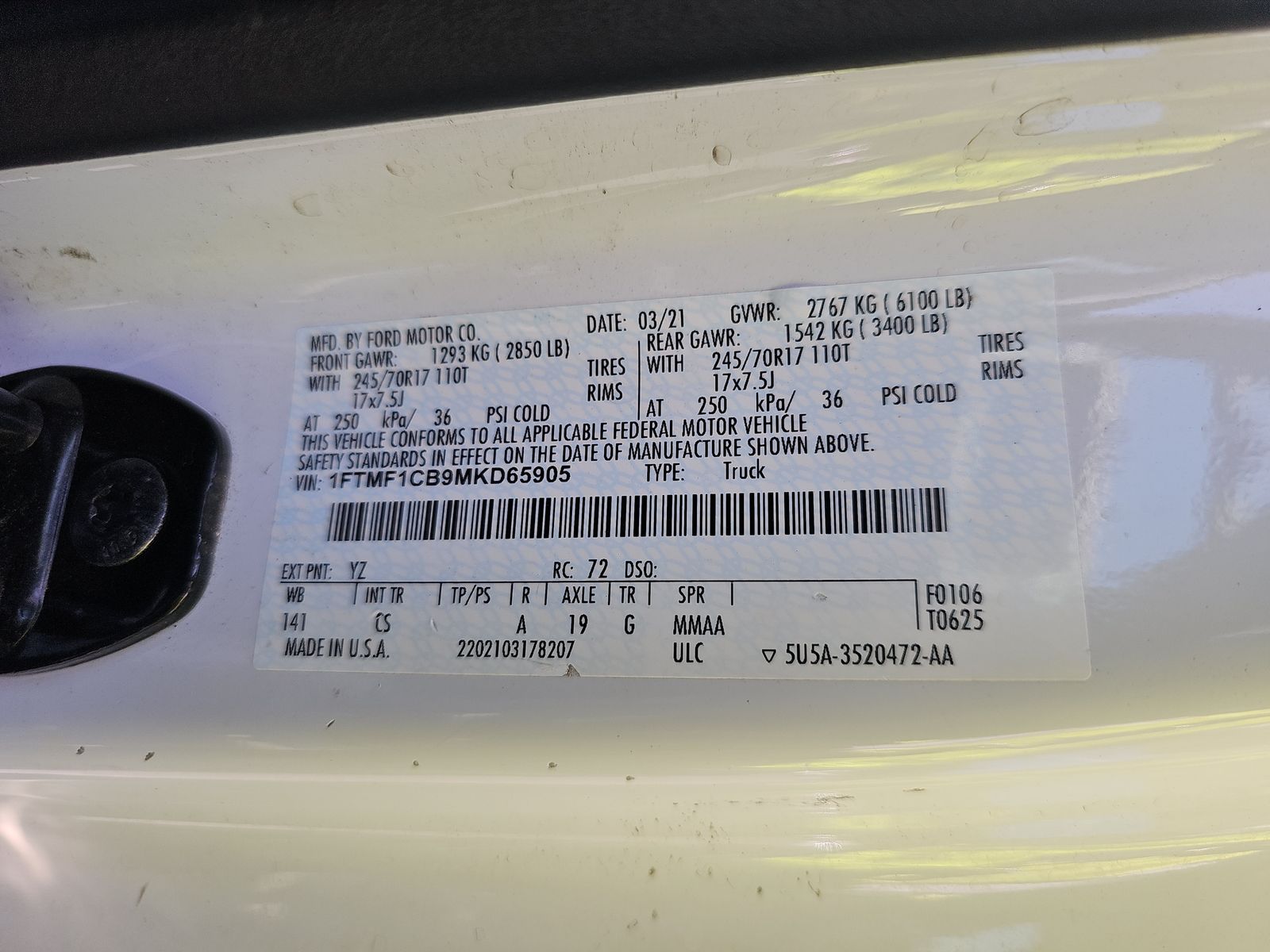 2021 Ford F-150 XL RWD