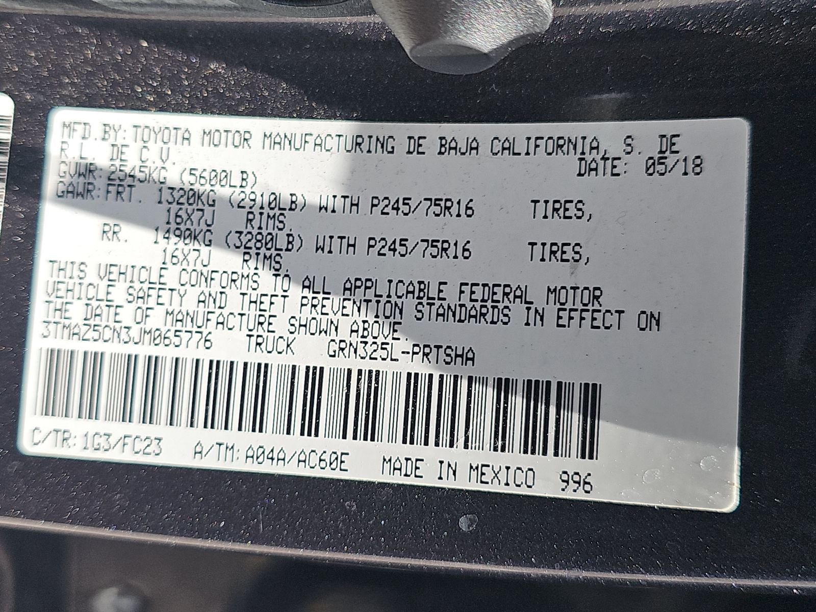 2018 Toyota Tacoma SR5 RWD