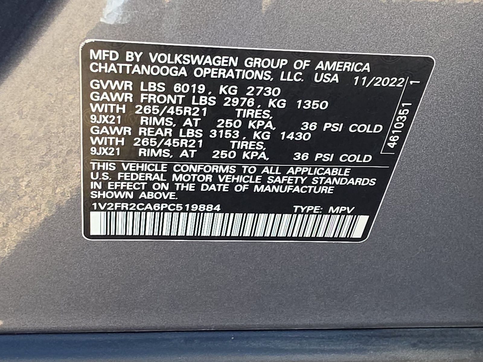 2023 Volkswagen Atlas 3.6L SEL Premium R-Line AWD