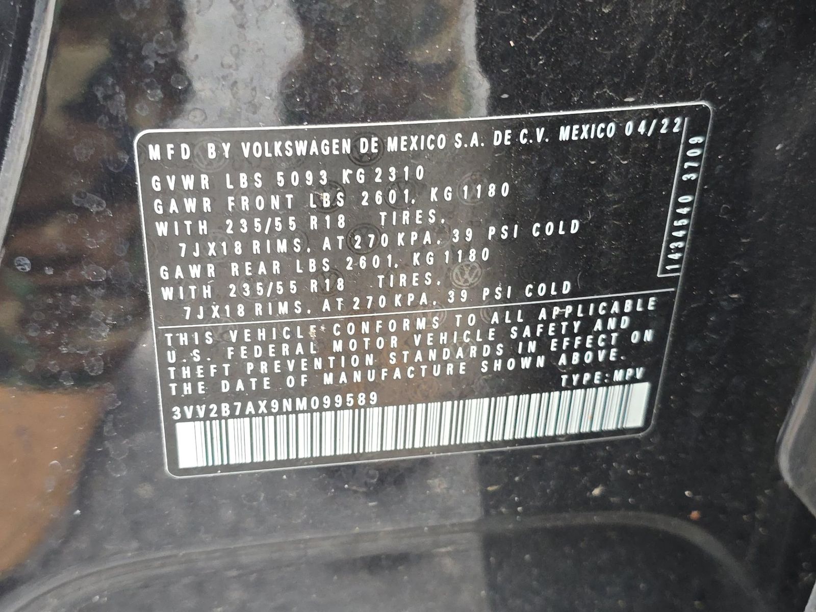 2022 Volkswagen Tiguan 2.0T SE AWD