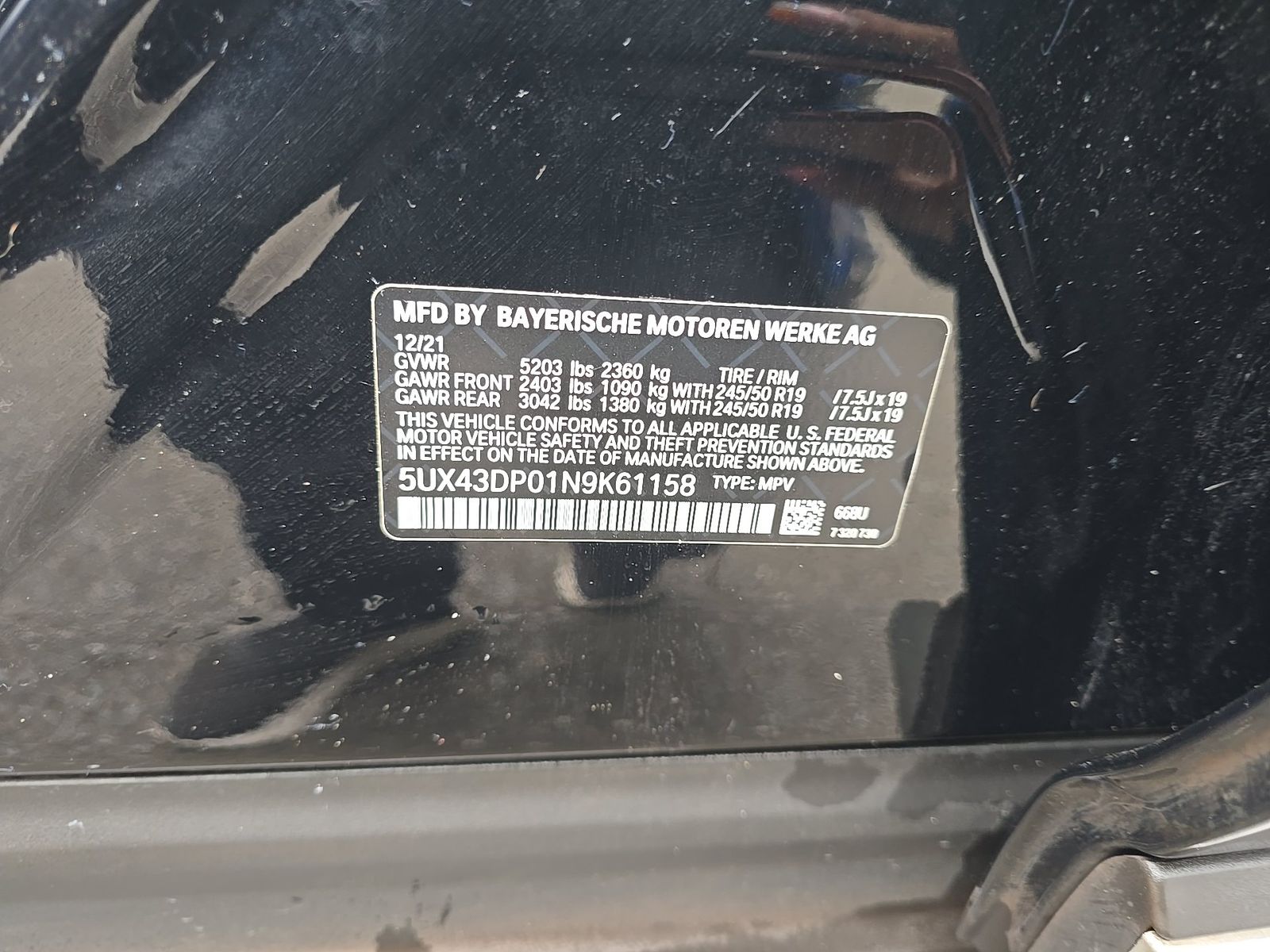 2022 BMW X3 sDrive30i RWD