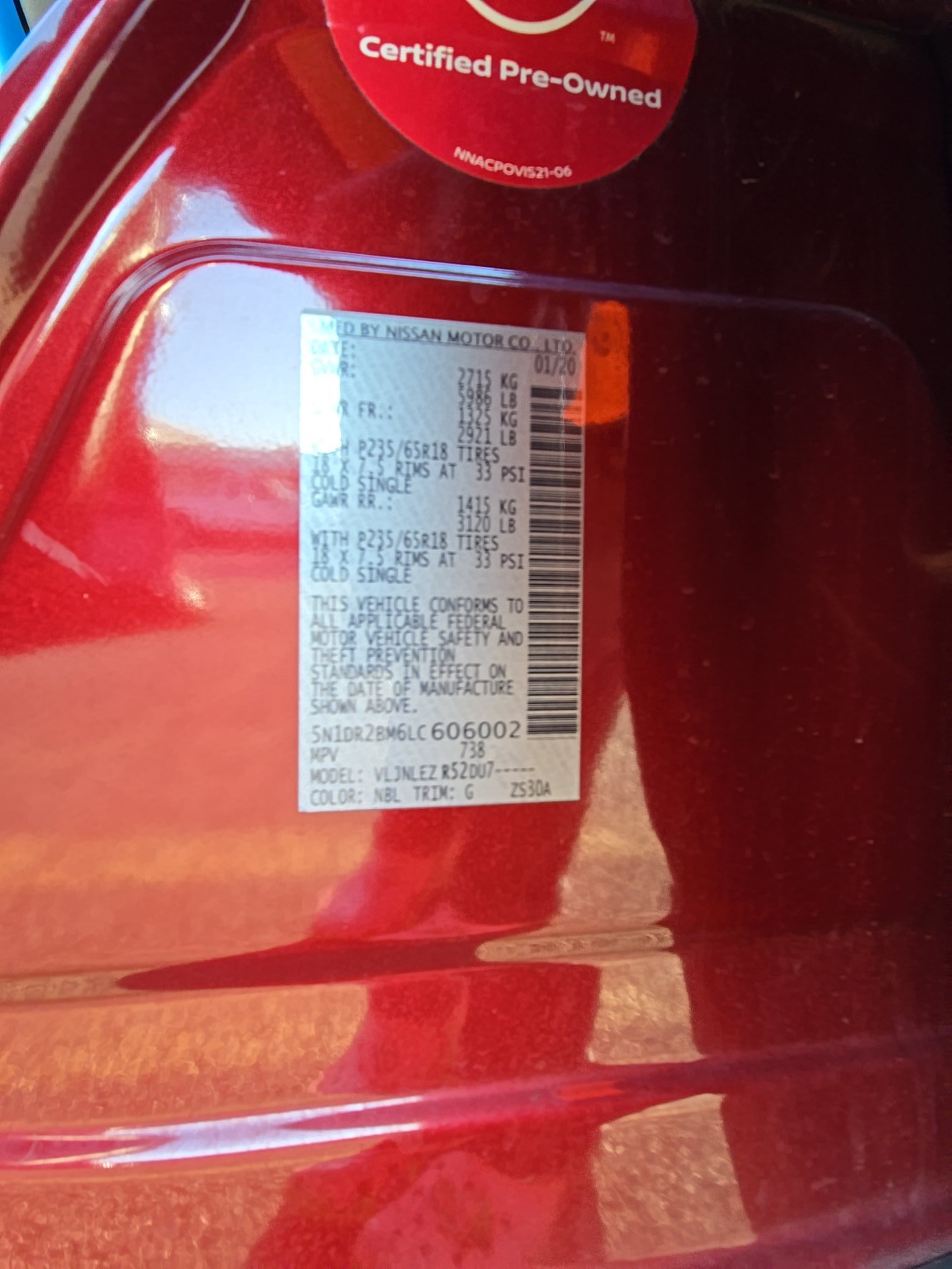 2020 Nissan Pathfinder SV AWD